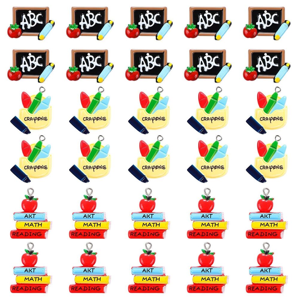 2264 3 Styles 30Pcs School Best Teacher or Student Charms Book Charms